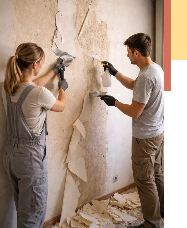 Снятие старых обоев в Ногинске от 5319 руб. под ключ недорого | ОТДЕЛОЧНИК-Нгн