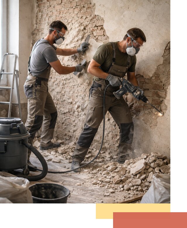 Демонтаж штукатурки со стен в Ногинске быстро и аккуратно