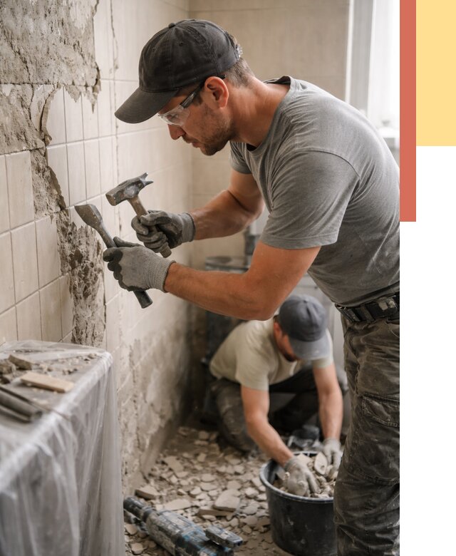 Демонтаж плитки со стен в Ногинске от 861 руб. — быстро и недорого | ОТДЕЛОЧНИК-Нгн