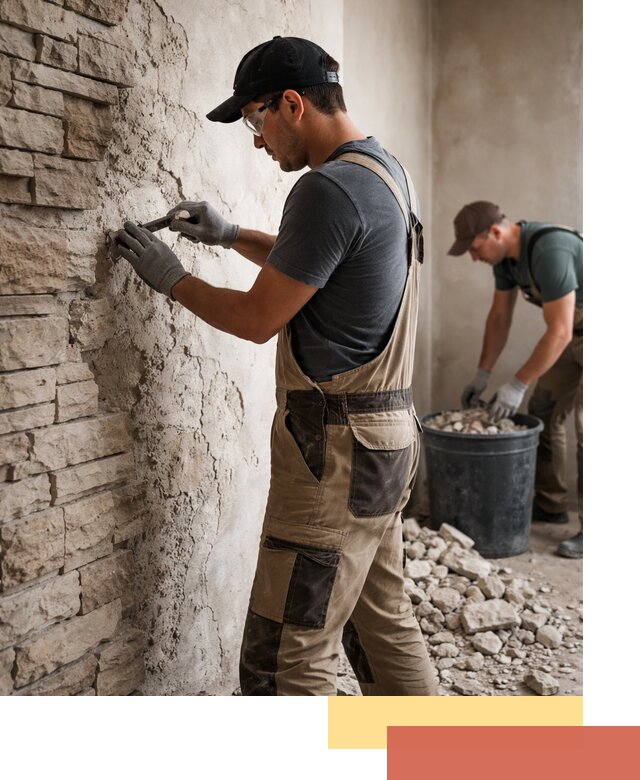 Демонтаж декоративного камня в Ногинске профессионально и безопасно