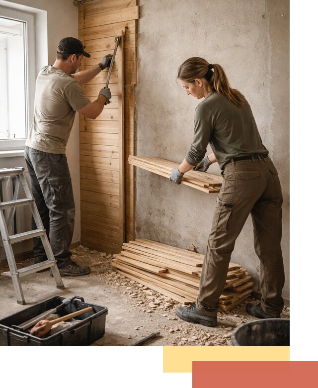 Демонтаж вагонки со стен в Ногинске — профессиональный демонтаж