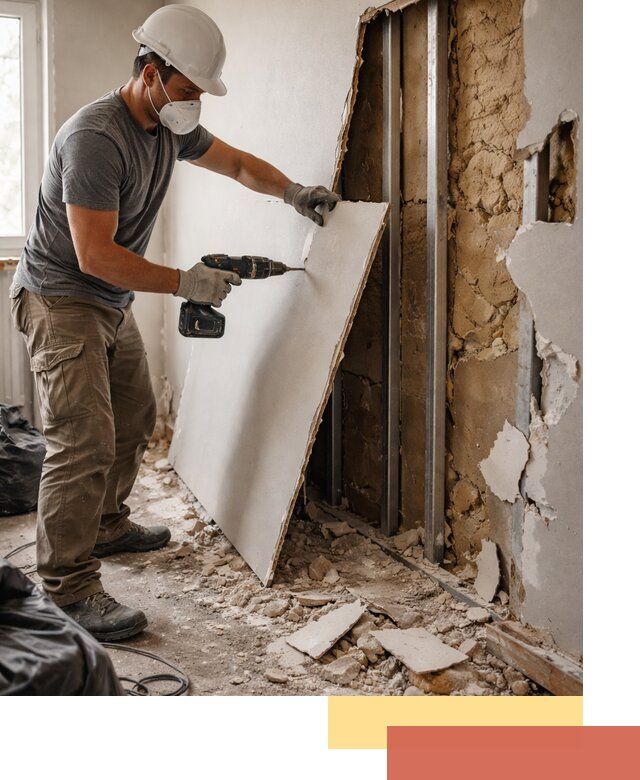 Демонтаж гипсокартона со стен в Ногинске качественно и быстро