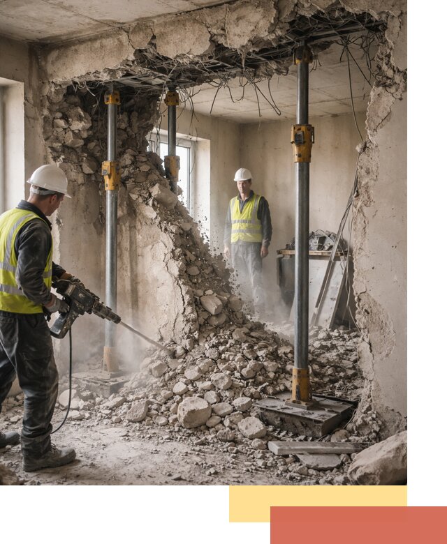 Снос несущих стен в Ногинске с гарантией безопасности и качества