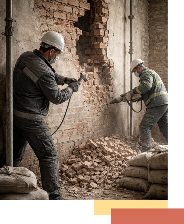 Демонтаж кирпичных стен в Ногинске быстро и безопасно