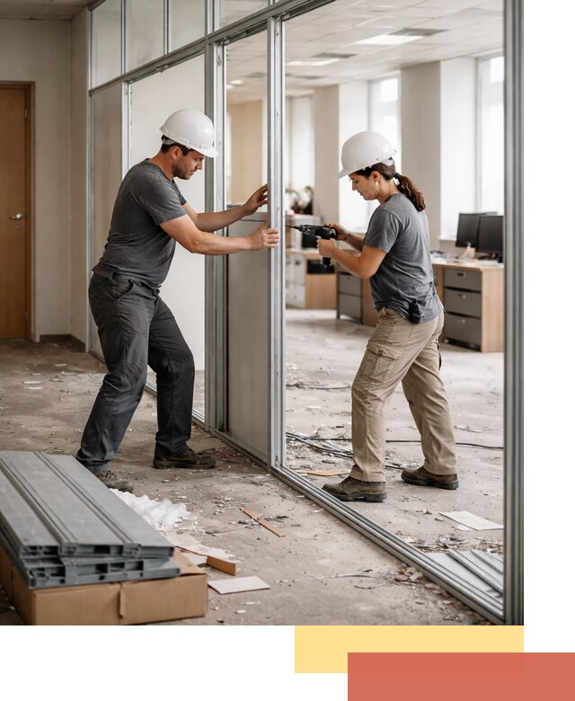 Демонтаж алюминиевых перегородок в Ногинске быстро и аккуратно