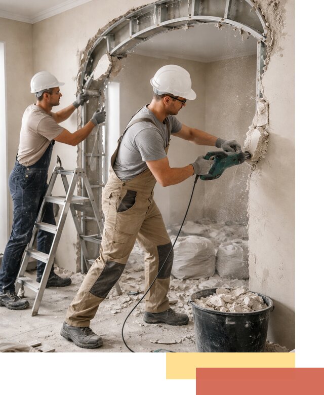 Демонтаж гипсокартонной арки в Ногинске быстро и аккуратно