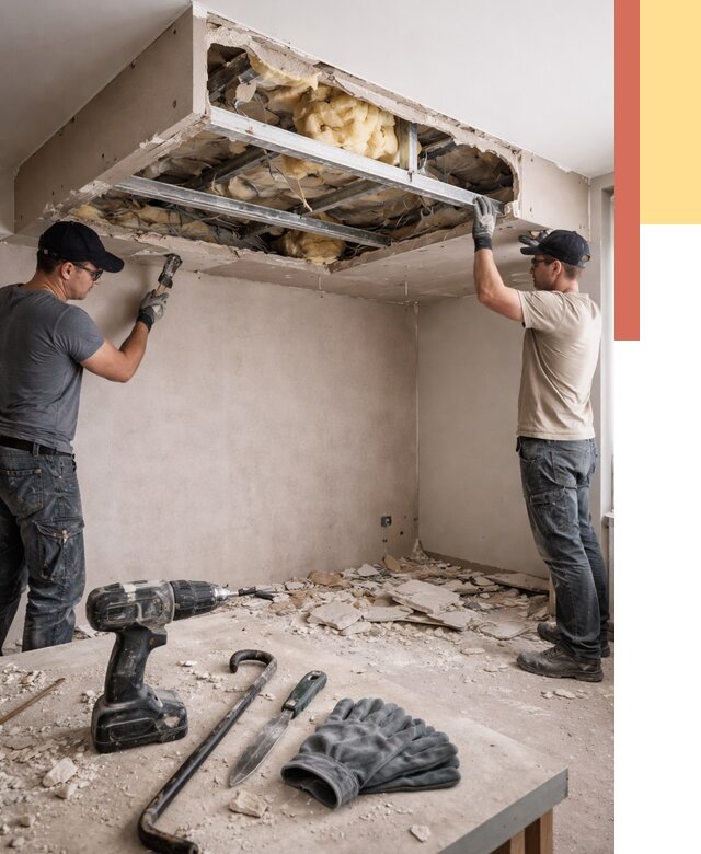 Демонтаж короба из гипсокартона в Ногинске от 1540 руб. — быстро и недорого | ОТДЕЛОЧНИК-Нгн