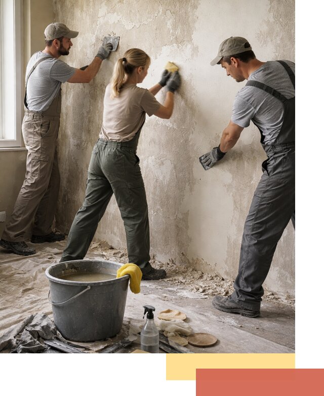 Очистка стен от клея и грунтовки в Ногинске качественно и быстро