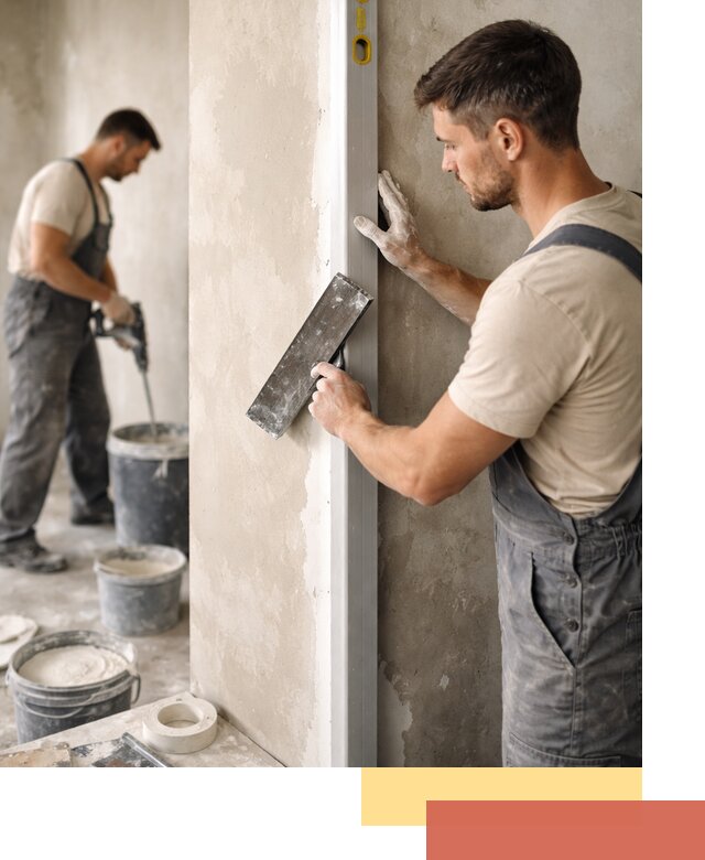 Выведение углов стен в Ногинске: монтаж и оштукатуривание