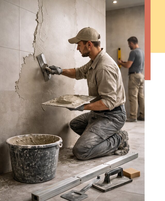 Штукатурка стен в ванной в Ногинске от 4559 руб./м² — выравнивание под ключ | ОТДЕЛОЧНИК-Нгн