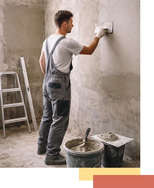 Штукатурка стен в ванной под ключ в Ногинске