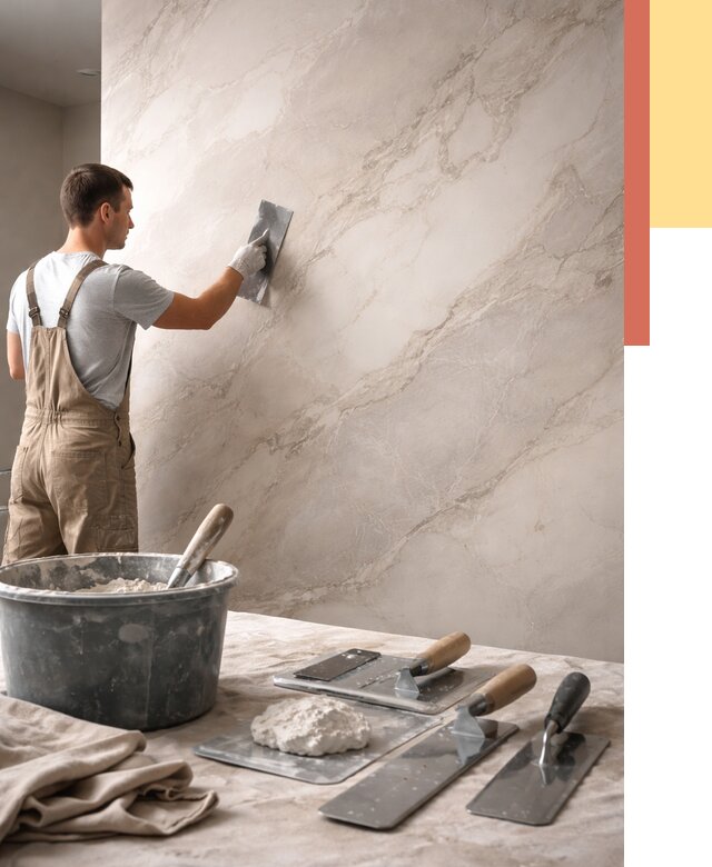 Декоративная штукатурка под мрамор в Ногинске от 2837 руб./м² — быстро и недорого | ОТДЕЛОЧНИК-Нгн