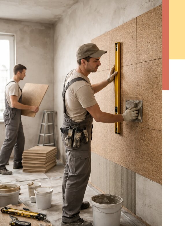 Монтаж пробковых панелей на стены в Ногинске от 3546 руб. — ОТДЕЛОЧНИК-Нгн