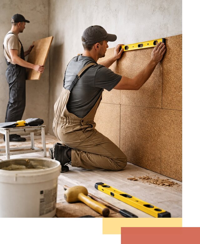 Монтаж пробковых панелей на стены в Ногинске быстро и качественно