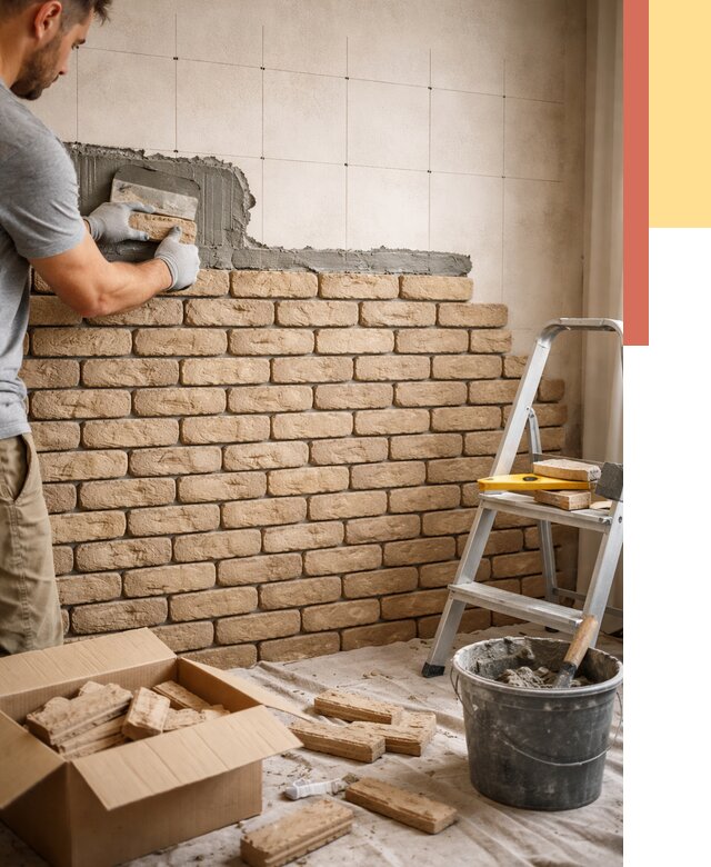 Монтаж декоративного кирпича в Ногинске от 3242 руб./м² — быстро и недорого | ОТДЕЛОЧНИК-Нгн