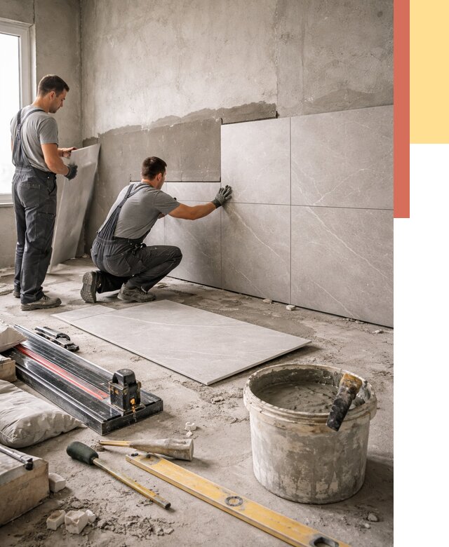 Облицовка стен керамогранитом в Ногинске от 4255 руб./м² — услуги под ключ | ОТДЕЛОЧНИК-Нгн