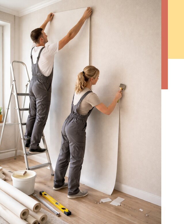 Поклейка флизелиновых обоев в Ногинске от 6079 руб. | Быстро и недорого — ОТДЕЛОЧНИК-Нгн