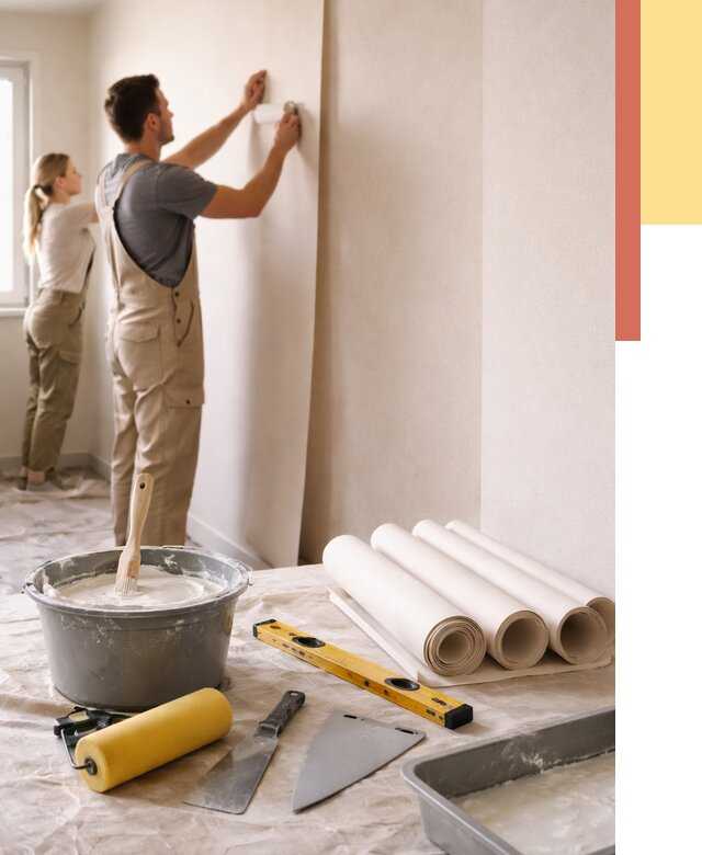 Поклейка бумажных обоев в Ногинске от 5572 руб./м2 — быстро и недорого | ОТДЕЛОЧНИК-Нгн