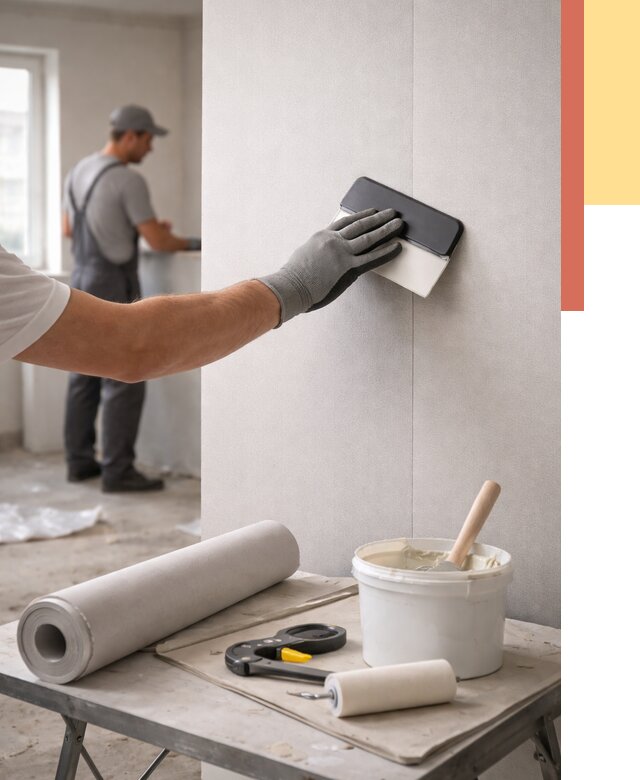 Поклейка обоев под покраску в Ногинске от 3546 руб. за м2 | ОТДЕЛОЧНИК-Нгн