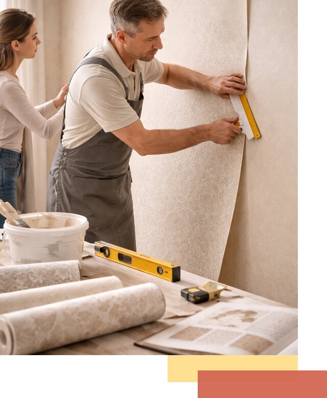 Поклейка обоев с подбором рисунка в Ногинске