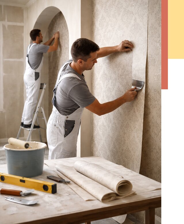 Поклейка обоев на сложные стены в Ногинске от 2837 руб. под ключ | ОТДЕЛОЧНИК-Нгн