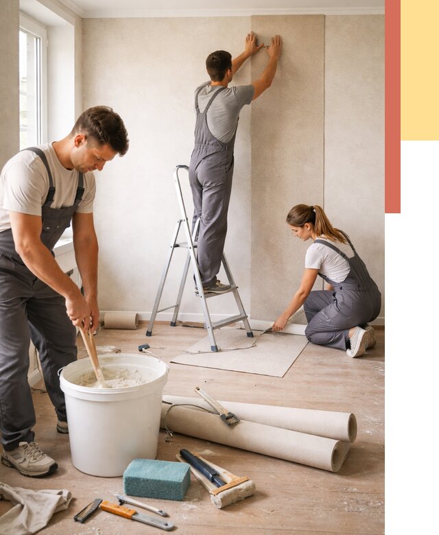 Оклейка стен обоями в Ногинске от 3546 руб/м2 — быстро и недорого | ОТДЕЛОЧНИК-Нгн