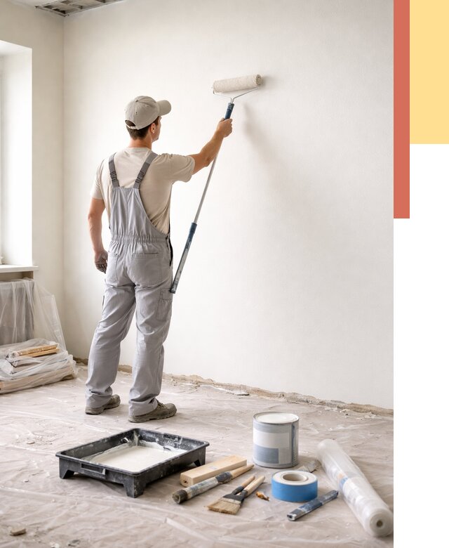 Покраска стен водоэмульсионной краской в Ногинске от 456 руб. за м² | ОТДЕЛОЧНИК-Нгн