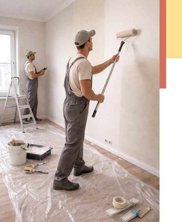 Покраска стен акриловой краской в Ногинске от 3546 руб./м² — быстро и недорого | ОТДЕЛОЧНИК-Нгн