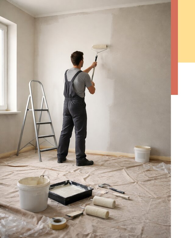 Покраска стен моющейся краской в Ногинске от 355 руб./м² — быстро и недорого | ОТДЕЛОЧНИК-Нгн