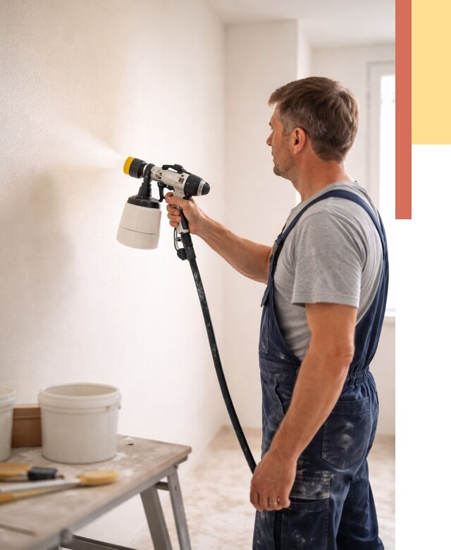 Покраска стен краскопультом в Ногинске от 7598 руб. — механизированная покраска | ОТДЕЛОЧНИК-Нгн