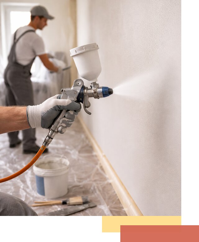 Покраска стен краскопультом в Ногинске быстро и качественно