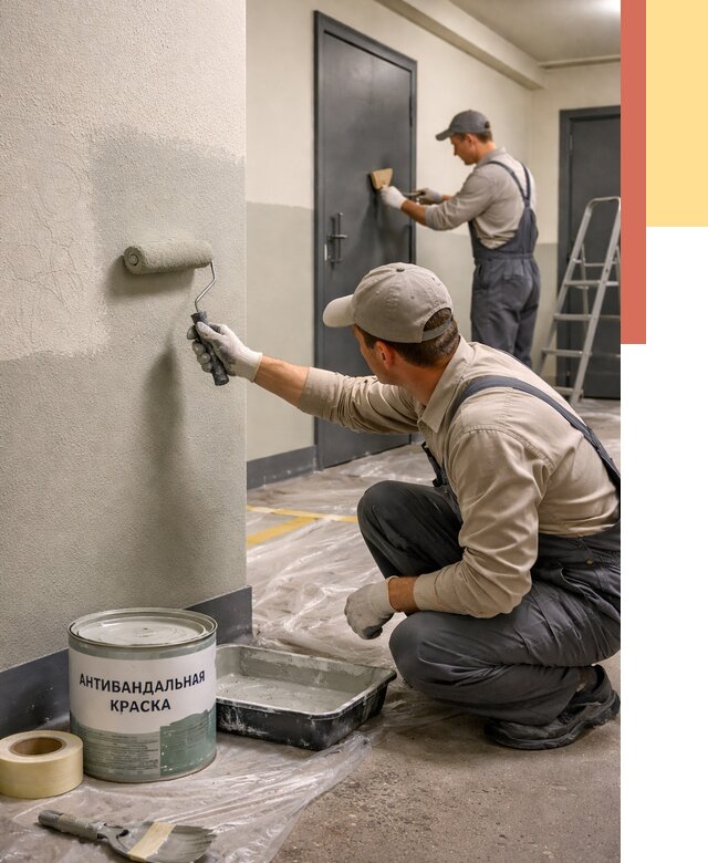 Покраска стен антивандальной краской в Ногинске от 4559 руб./м² под ключ | ОТДЕЛОЧНИК-Нгн