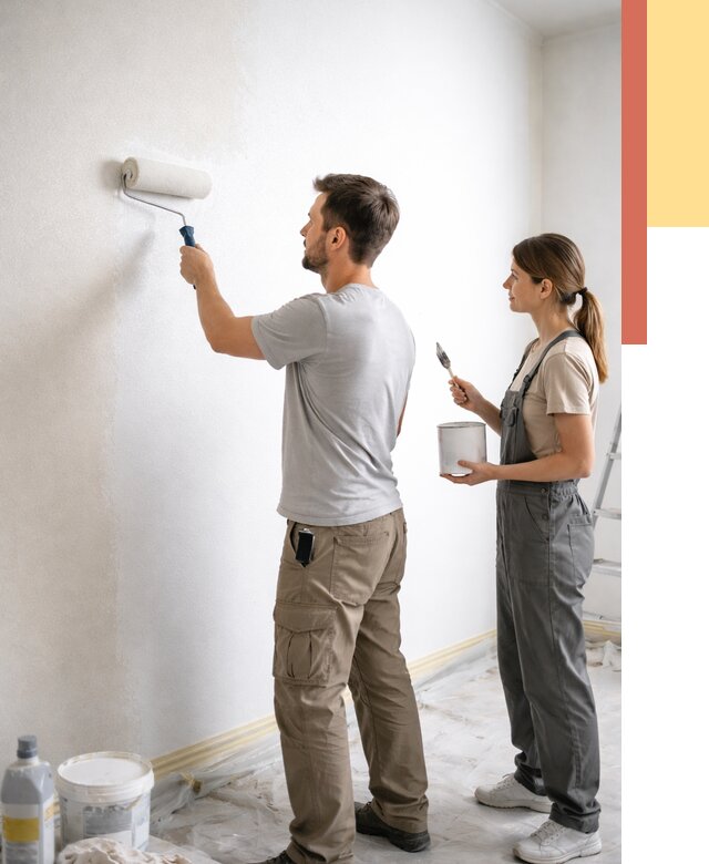 Окраска стен по стеклохолсту в Ногинске от 4559 руб/м² под ключ | ОТДЕЛОЧНИК-Нгн