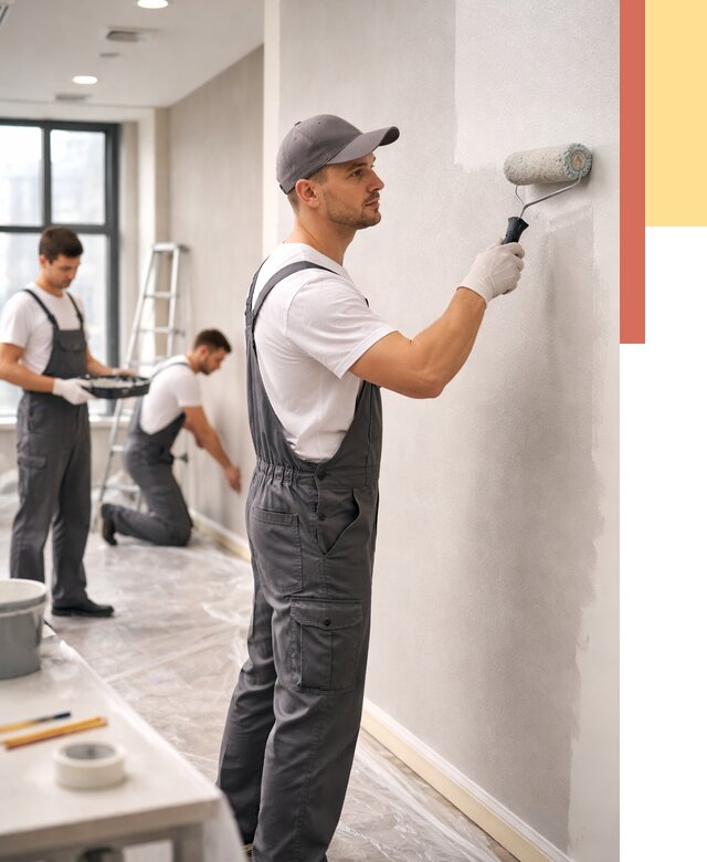 Покраска стен в офисе в Ногинске от 8611 руб. — быстро и недорого | ОТДЕЛОЧНИК-Нгн