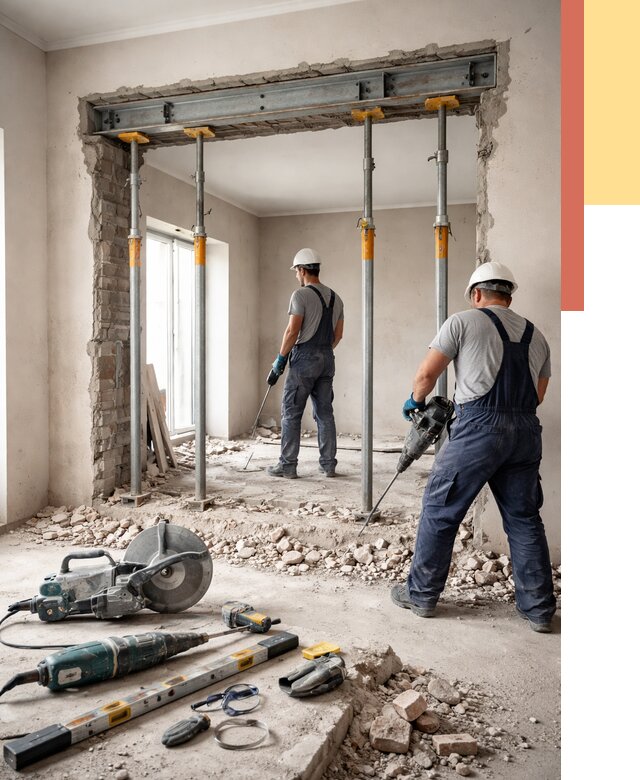 Прорезка проема в стене в Ногинске от 4559 руб. — быстро и недорого | ОТДЕЛОЧНИК-Нгн