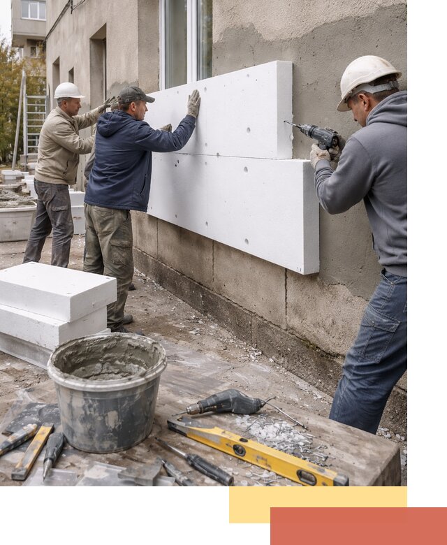 Утепление наружных стен пенопластом в Ногинске