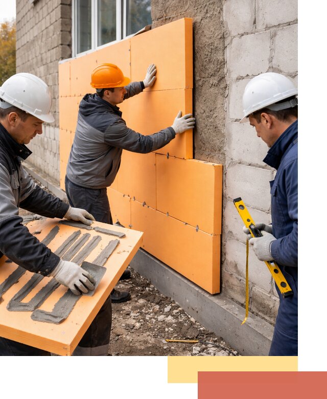 Утепление фасада пеноплексом под ключ в Ногинске