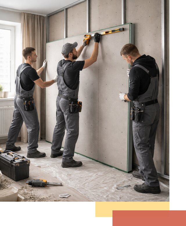 Шумоизоляция стен панелями ЗИПС в Ногинске для жилых и коммерческих помещений