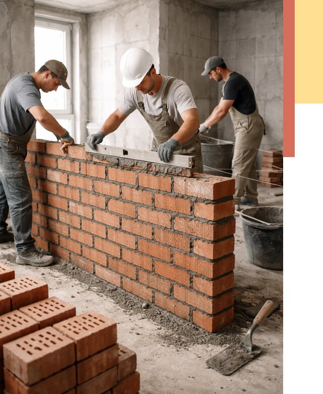 Кладка перегородок из кирпича в Ногинске от 3546 руб. за м² | ОТДЕЛОЧНИК-Нгн