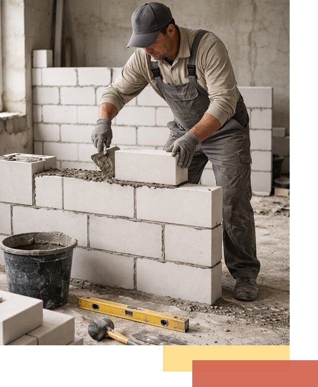 Кладка перегородок из силикатного блока в Ногинске