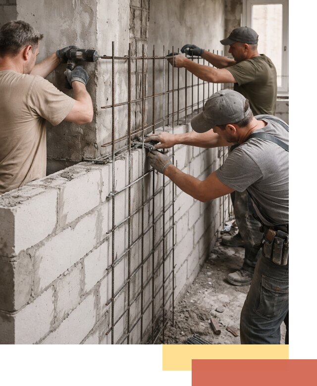 Армирование кладки перегородок в Ногинске профессионально и надёжно