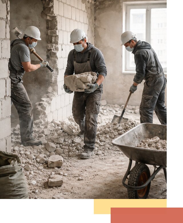 Демонтаж блочных перегородок в Ногинске быстро и аккуратно