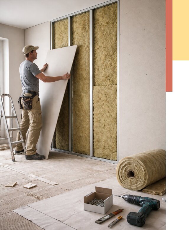 Перегородка из гипсокартона с шумоизоляцией в Ногинске от 3161 руб. | ОТДЕЛОЧНИК-Нгн