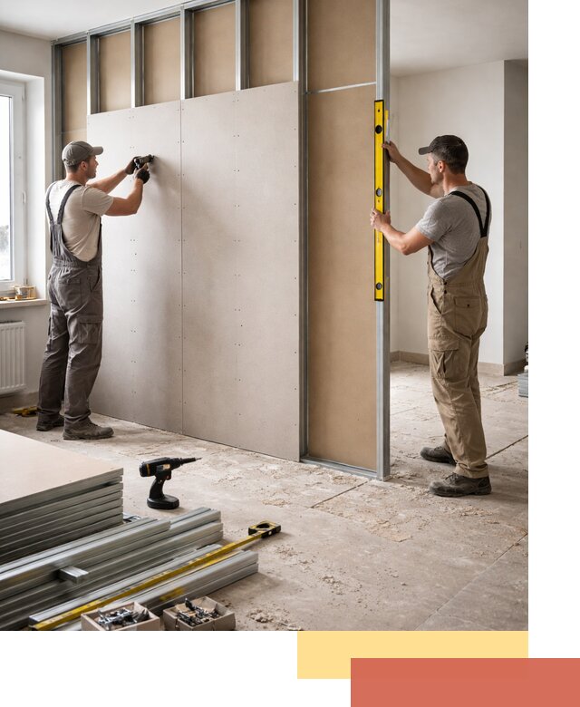 Зонирующая перегородка из гипсокартона под ключ в Ногинске