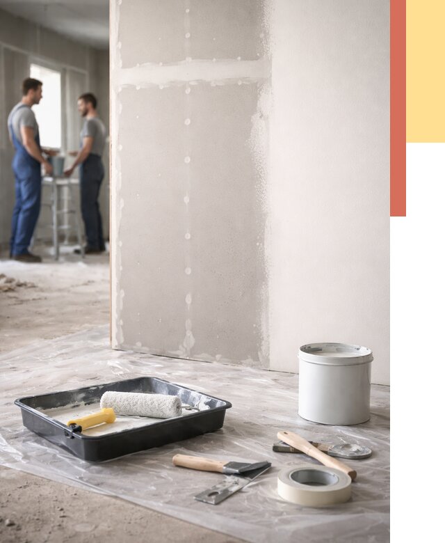 Покраска перегородок из гипсокартона в Ногинске от 4559 руб. под ключ | ОТДЕЛОЧНИК-Нгн