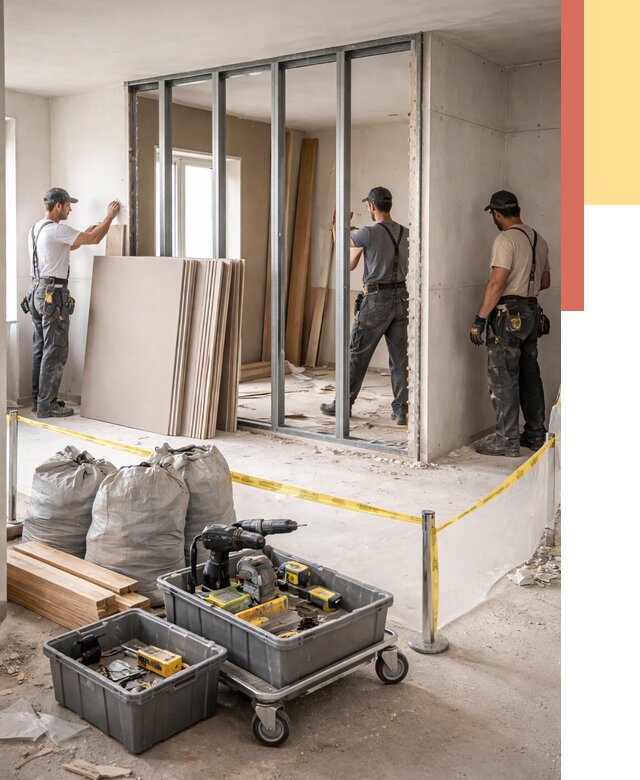 Перенос гипсокартонной перегородки в Ногинске под ключ от 4559 руб. | Демонтаж и монтаж – ОТДЕЛОЧНИК-Нгн