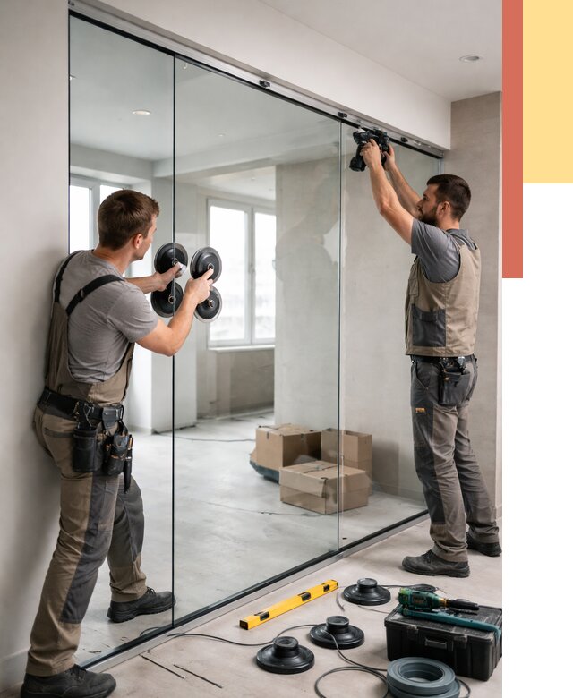 Монтаж стеклянных перегородок в Ногинске от 6585 руб. | ОТДЕЛОЧНИК-Нгн