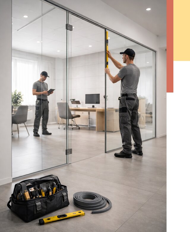 Цельностеклянные перегородки под ключ в Ногинске от 9624 руб. — монтаж и цены | ОТДЕЛОЧНИК-Нгн