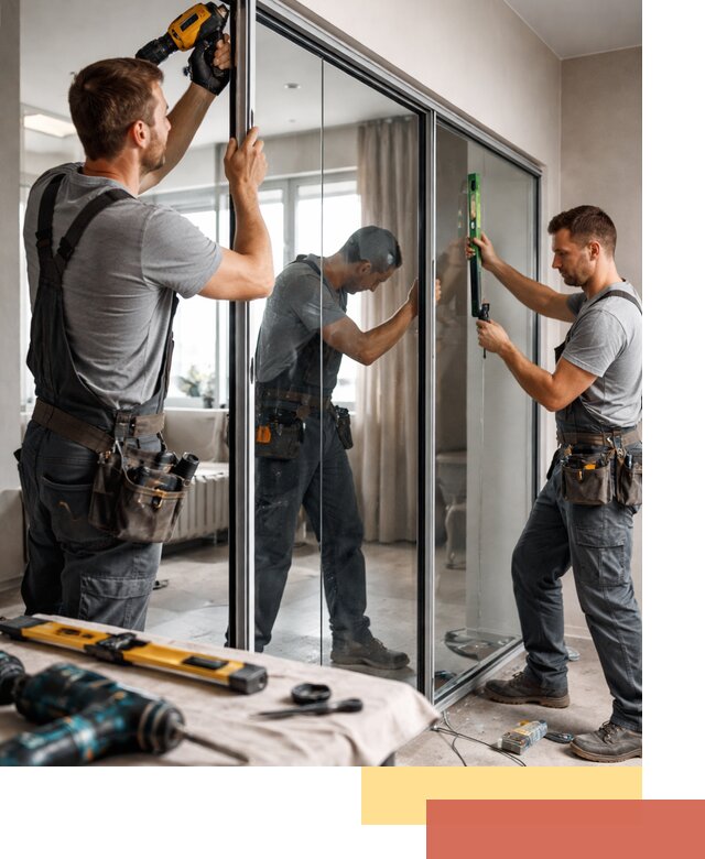 Каркасные стеклянные перегородки под ключ в Ногинске