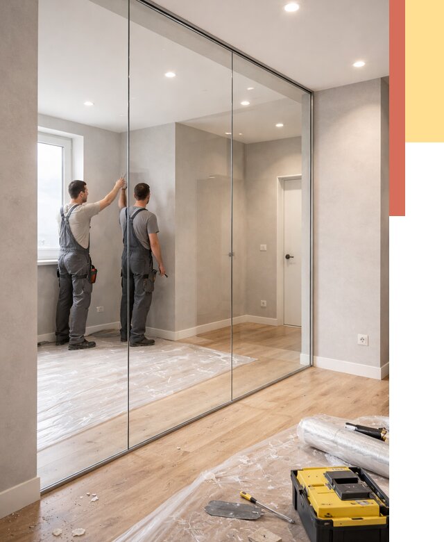 Безрамные стеклянные перегородки в Ногинске — монтаж от 9624 руб. | ОТДЕЛОЧНИК-Нгн